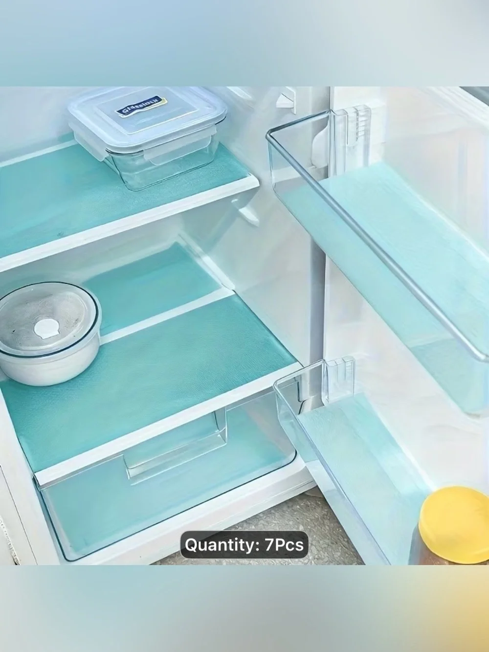 Refrigerator Shelf Liners - Aqua Blue (7pcs)